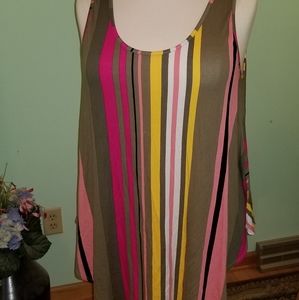 Lane Bryant Multi Striped Subtle Plus Size Swing Top 18/20